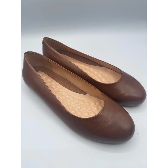 Walking‎ Cradles Luggage Brown Leather Flats Size 9 WW - Picture 1 of 5